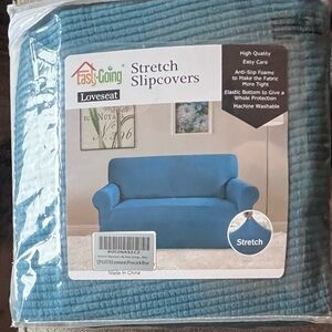 Blue Stretch Slipcover for Loveseat
